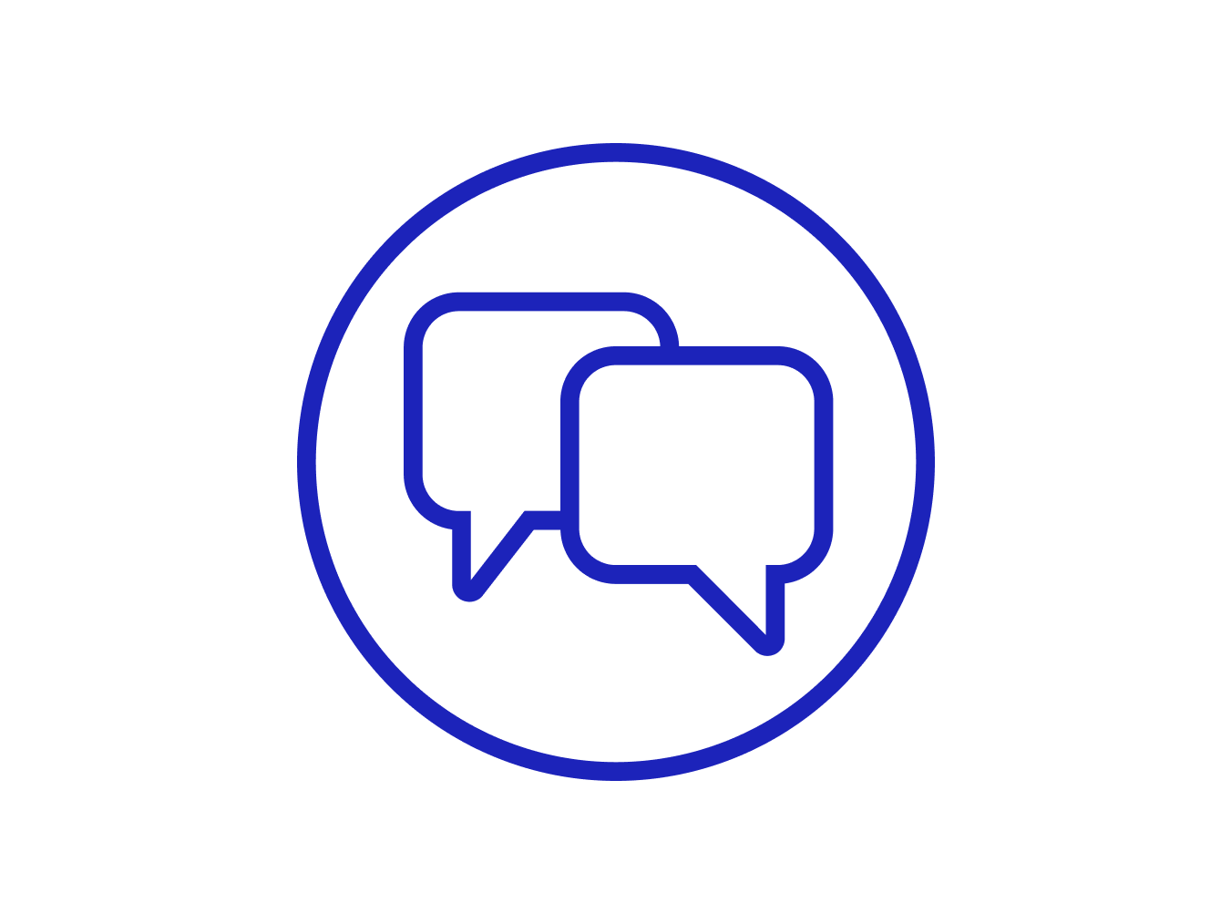 Icon displaying two conversation bubbles